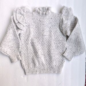Janie and Jack MARLED RUFFLE SHOULDER SWEATER